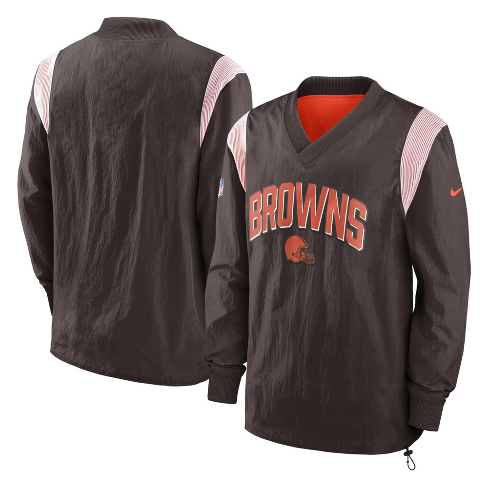 Nike Cleveland Browns Sideline Athletic Stack Vneck pullover windshirt jacket